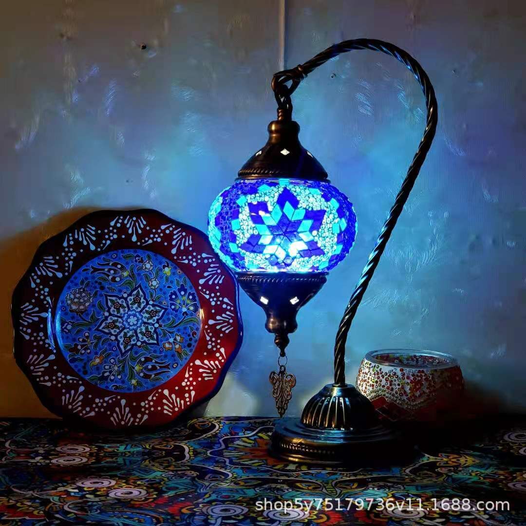 Turkish Mosaic Swan Neck Table Lamp