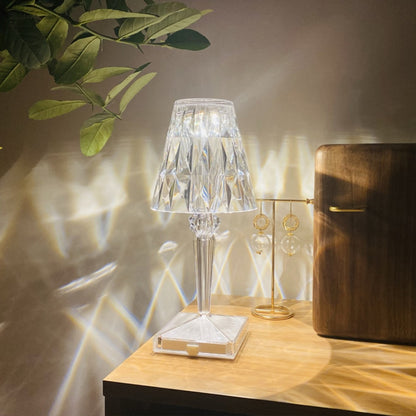 Prism Acrylic Table Lamp – Touch Sensor USB Rechargeable Bedside Light