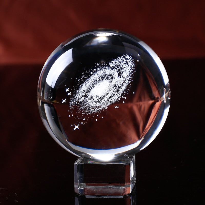 3D Laser Engraved Galaxy Crystal Ball – 6cm K9 Crystal Sphere with Display Base