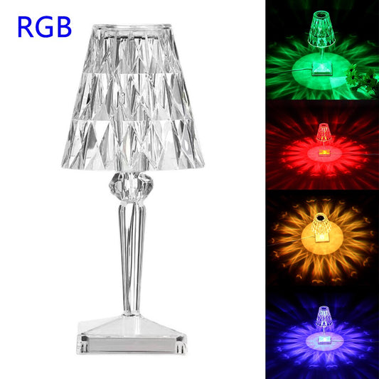 Prism Acrylic Table Lamp – Touch Sensor USB Rechargeable Bedside Light