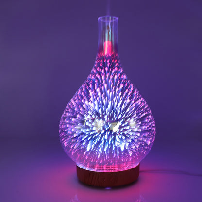 Fireworks Glass Aroma Diffuser – 3D LED Galaxy Effect & Cool Mist Humidifier