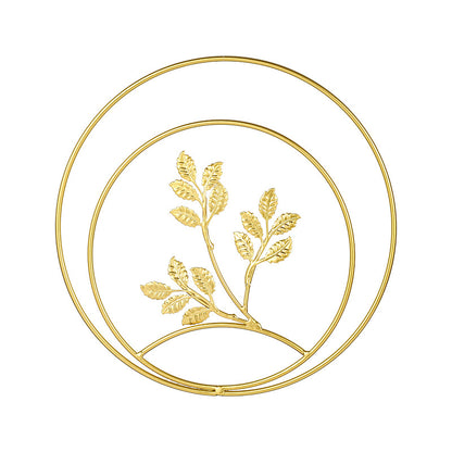 Golden Botanical Metal Wall Art – Sculptural Leaf Décor