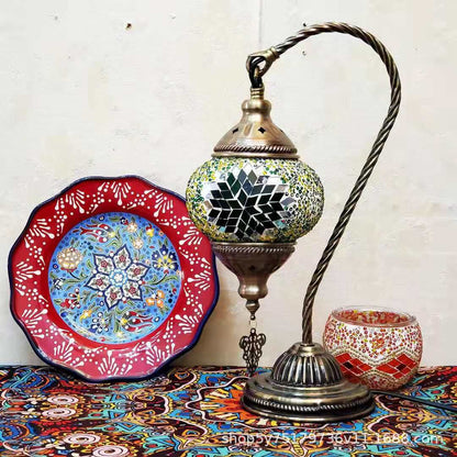 Turkish Mosaic Swan Neck Table Lamp