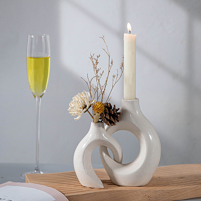 Nordic Ceramic Candle Holder – Snuggle Set or Donut Style
