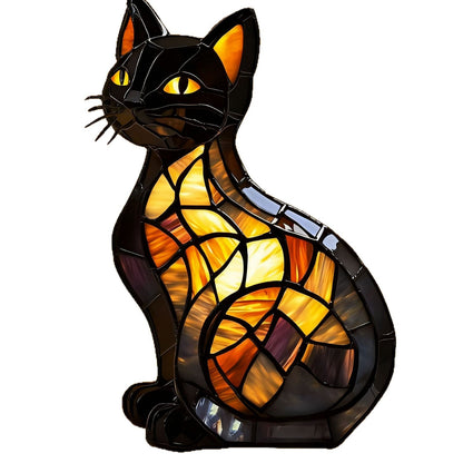 Stained Glass LED Table Lamp – Resin Sculpture