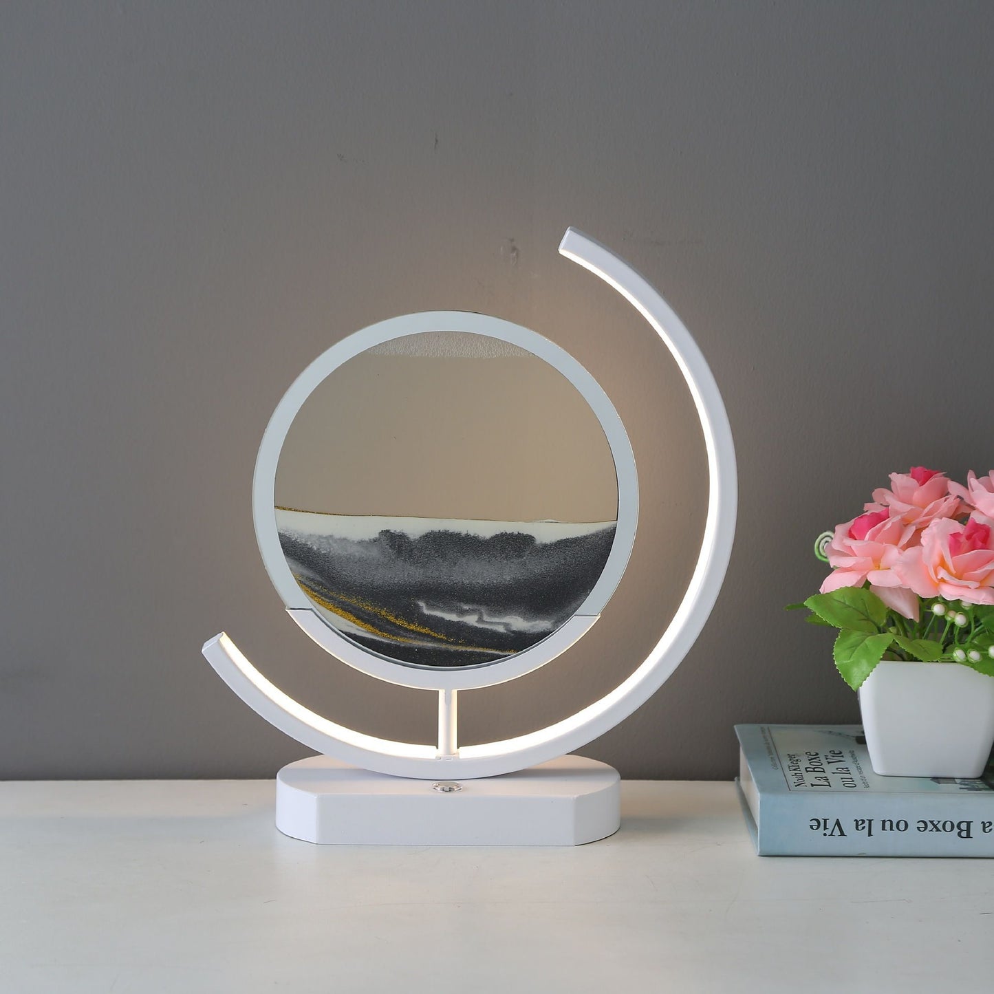 Sand Art Lamp – Moving Quicksand Painting with LED Halo Light