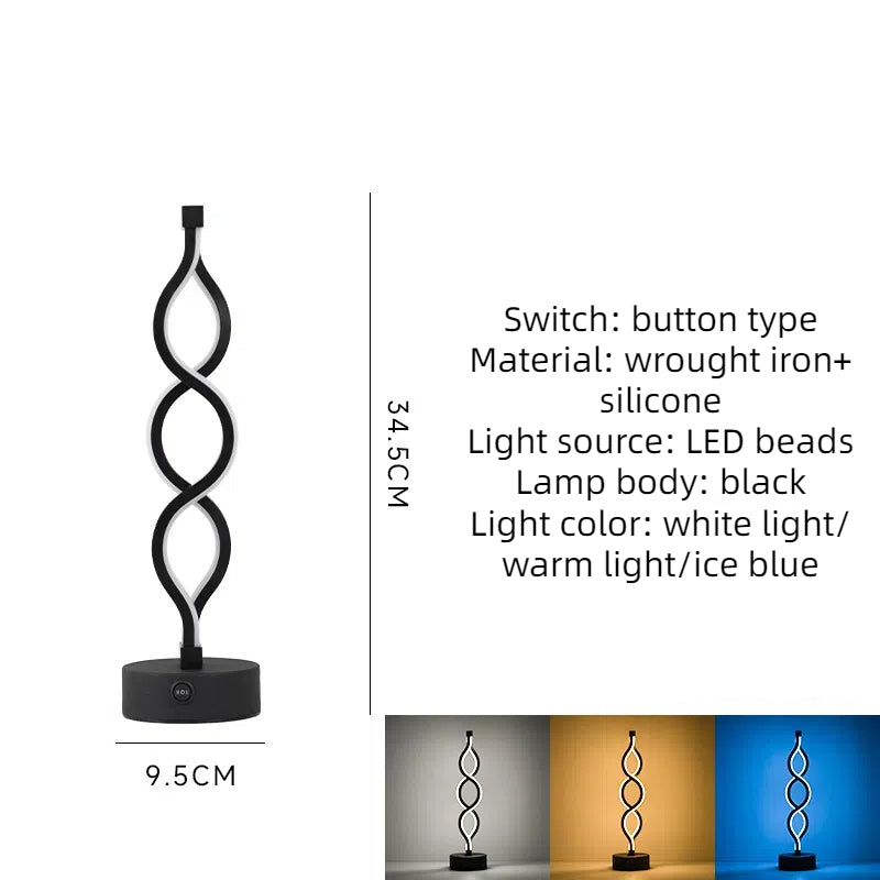 Sculptural Infinity LED Table Lamp – Rechargeable