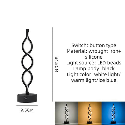 Sculptural Infinity LED Table Lamp – Rechargeable