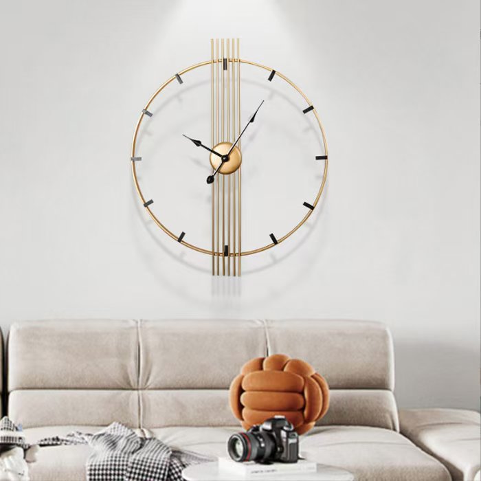60cm Gold Iron Art Deco Wall Clock
