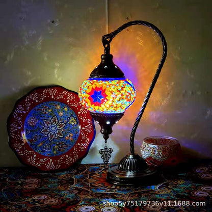 Turkish Mosaic Swan Neck Table Lamp