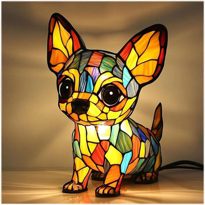 Stained Glass LED Table Lamp – Resin Sculpture