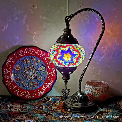 Turkish Mosaic Swan Neck Table Lamp