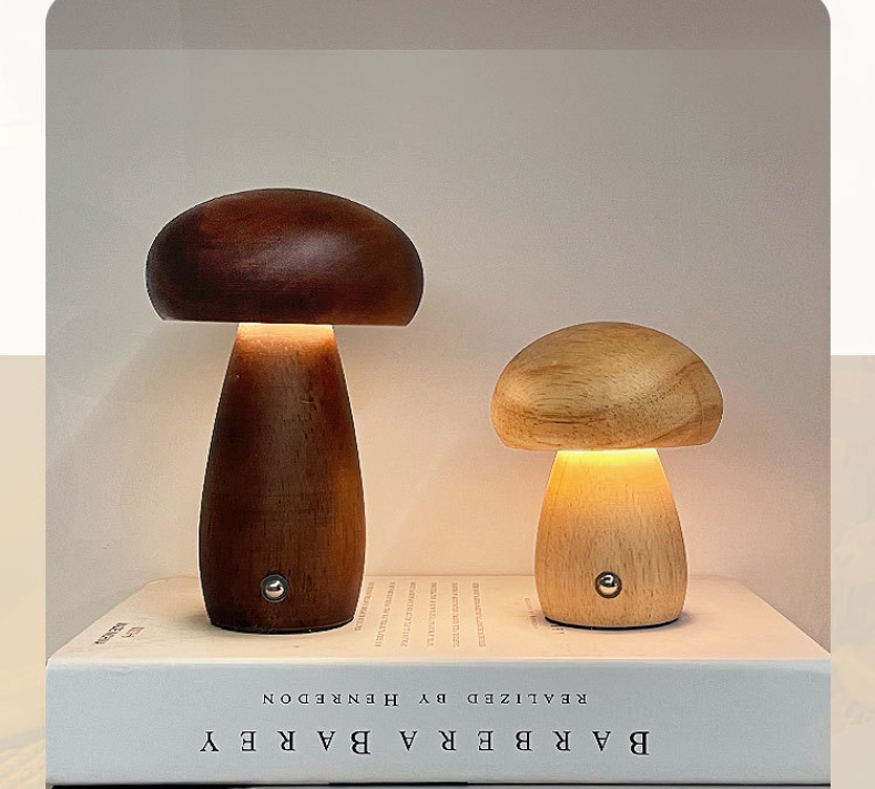 Rechargeable Mushroom Table Lamp – Touch-Controlled Ambient Light