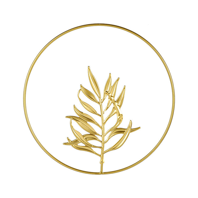 Golden Botanical Metal Wall Art – Sculptural Leaf Décor