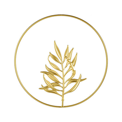 Golden Botanical Metal Wall Art – Sculptural Leaf Décor