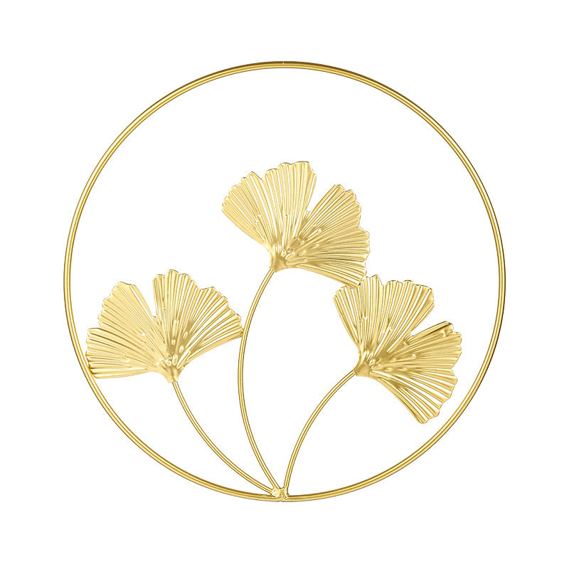 Golden Botanical Metal Wall Art – Sculptural Leaf Décor