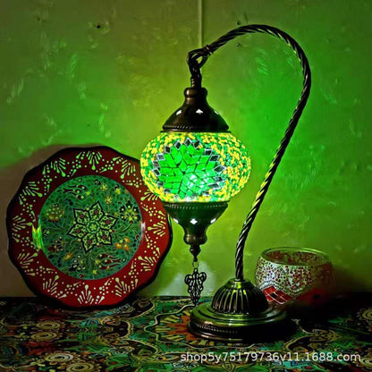 Turkish Mosaic Swan Neck Table Lamp