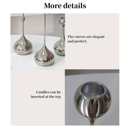 Teardrop Metal Candlestick Set of 3 – Taper Candle Holders