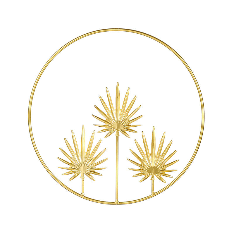 Golden Botanical Metal Wall Art – Sculptural Leaf Décor