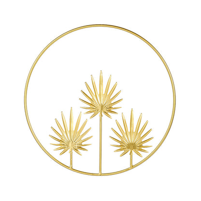 Golden Botanical Metal Wall Art – Sculptural Leaf Décor