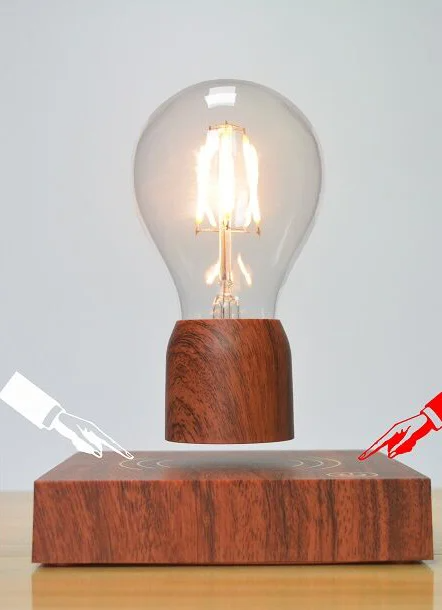Levitating Edison Bulb Lamp – Magnetic Floating Light with Walnut Wood Base