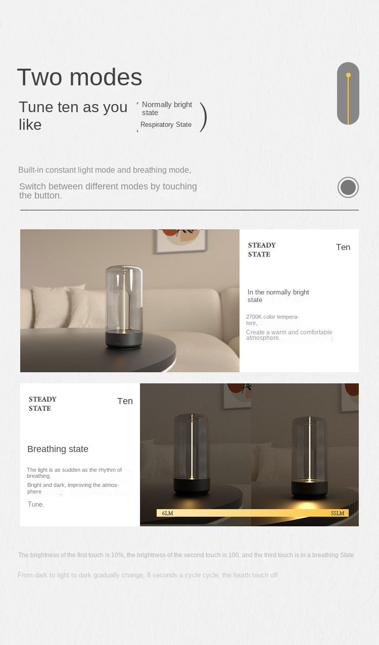 Rechargeable Ambient Table Lamp – Touch-Controlled Portable Light