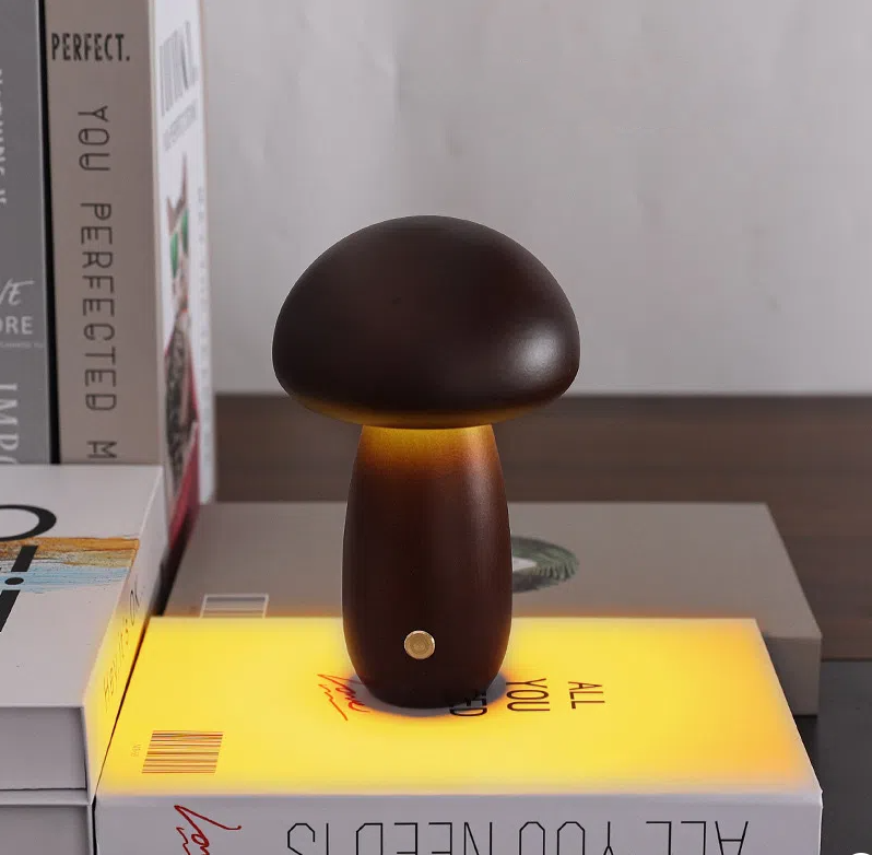 Rechargeable Mushroom Table Lamp – Touch-Controlled Ambient Light