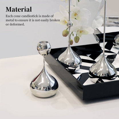 Teardrop Metal Candlestick Set of 3 – Taper Candle Holders