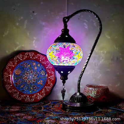 Turkish Mosaic Swan Neck Table Lamp