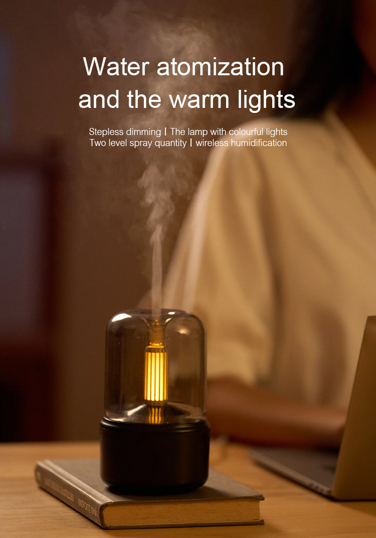 Candlelight Aroma Diffuser – USB Cool Mist Humidifier