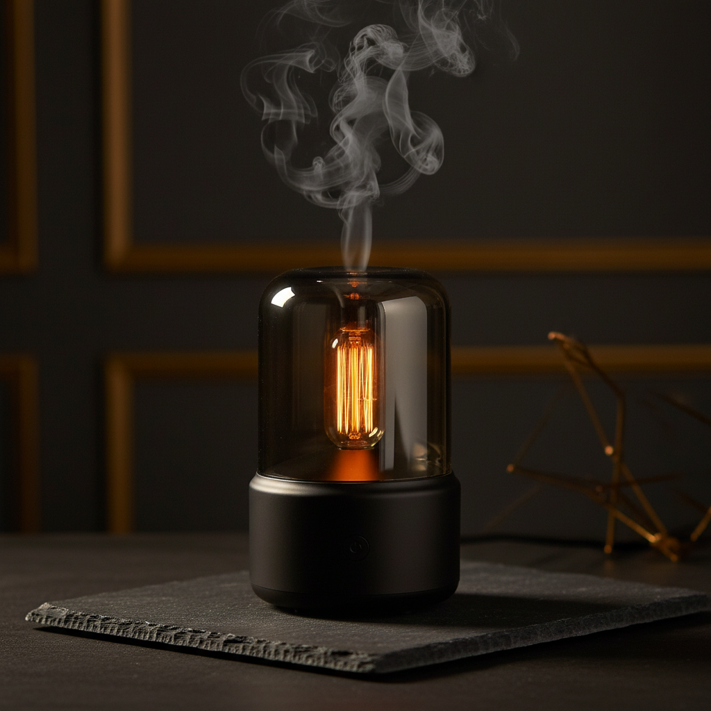 Creative Candle Light Aroma Diffuser – warm Edison glow with ultrasonic mist